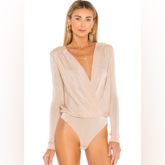 Free People Tops - Free People Blush Beige Wrap Bodysuit